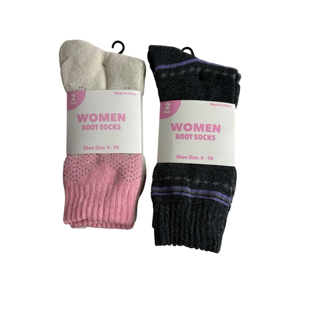 Womens Boot Socks Women’s Ladies  Winter Warm Thermal Knit Socks 4 Pair New